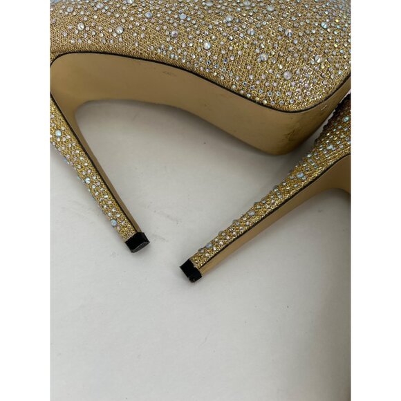 Eye Candie Women's Size 8 Gold Rhinestone Platform Stiletto ‎ Glam Party Pumps - Picture 13 of 16